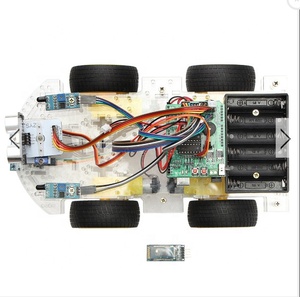 High-Tech 4WD Smart Car Kit Tracking Ultraschall Hindernis vermeidung programmier barer Roboter Verwendung für Arduino DIY