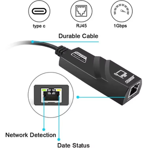Precio de fábrica USB 3,1 tipo C a cable 10/100/1000Mbps RJ45 tarjeta de red Lan adaptador de tarjeta de red Gigabit USB A Adaptador Ethernet - Product Image 3