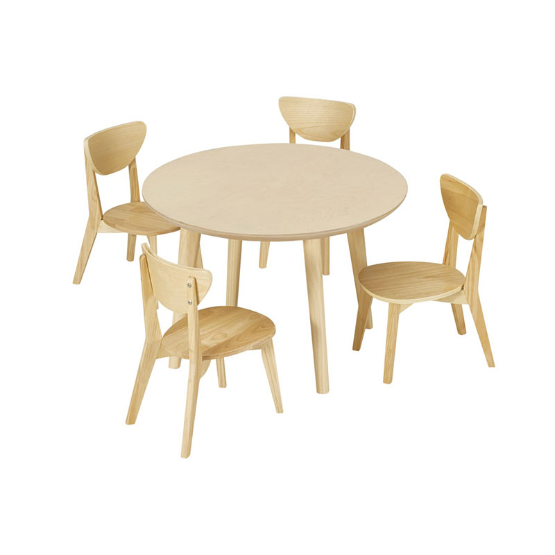 Table ronde en bois pour 4