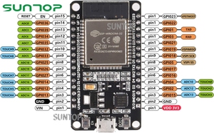 ESP32 ESP-WROOM-32 Development Board 2.4 GHz WiFi <strong>and</strong> <strong>Bluetooth</strong> Dual Cores Microcontroller ESP-WROOM-32 Chip