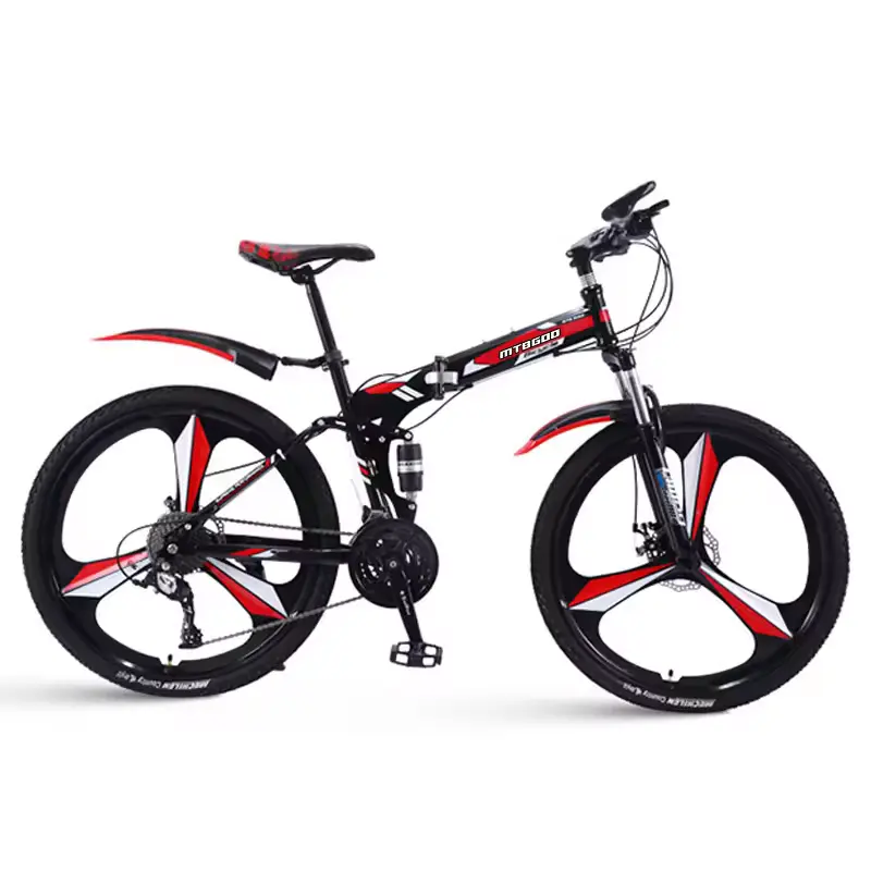 26 pollici pieghevole lega di magnesio ruota integrata bicicletta bicicletta Mountain Bike 21 velocità bicicletta con telaio di vernice
