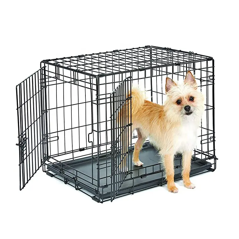 Bunnyhi pet024 gaiolas para cachorro de tamanho médio, 36 polegadas, portátil, gaiolas de metal, para animais de estimação, cão, gato