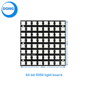 64 Bit WS2812 5050 RGB LED 64*64MM modulo di luce di colore riservato 2.54MM e 2.0MM blocchi terminali LED modulo matrice - Product Image 2