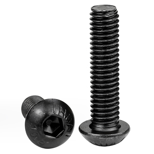 50 unids/bolsa Chapado en Zinc negro 304 tornillo de máquina de enchufe hexagonal de acero inoxidable sistema métrico de M2-M10 pernos de cabeza de botón hexagonal - Product Image 1