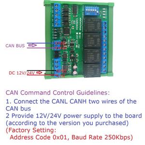 DC 12V/24V 4-16CH Módulo de relé de bus de campo CAN, RS485 Modbus RTU PLC IO, placa de expansión, entrada Digital NPN/PNP, controlador CAN - Product Image 5
