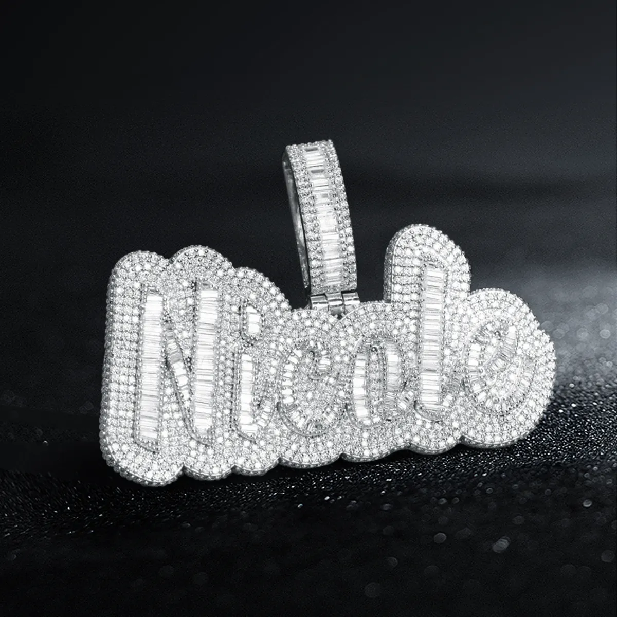 Oro Hip Hop diamante argento 925 fare lettera Iced Out nome personalizzato Fine Jewelry ciondolo Moissanite