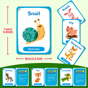 50 lustige Tierer kennung karten für das frühe Englisch lernen Kreative Paste Toy Made Paper für Kinder Intelligent - Product Image 6