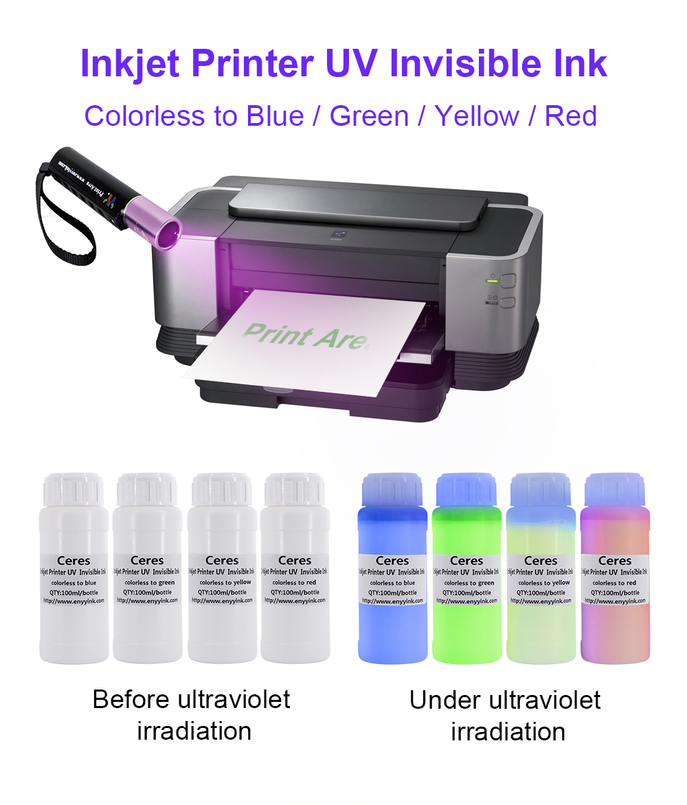 High quality Screen  UV invisible ink for Screen  printing, color green Nature Dry