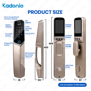 Kadonio Dual Screen Display Digitale Smart Lock Gesichts erkennung Zugangs kontrolle Gegensprechanlage mit Finger abdruck kameras - Product Image 6