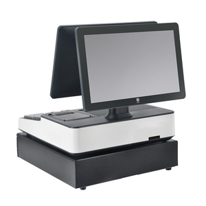 PSJ1000 15,6 "двойной экран Windows Pos машина все в одном для супермаркета с клавиатурой и выдвижным ящиком - Product Image 6