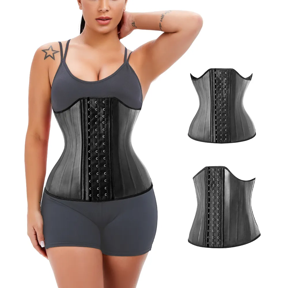 Großhandel Latex 25 Stahl Knochen Rückens tütze Thermo Sauna Snatch Bauch Bauch Wrap Frauen Korsetts Taille Trainer Shaper