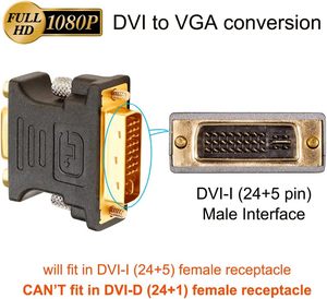 <strong>DVI</strong>-I Converter 24+5 Port <strong>DVI</strong> Male VGA Female Adapter Directional Connection for <strong>Computer</strong> <strong>Monitor</strong> Old Video Card Digital Cable - Product Image 6