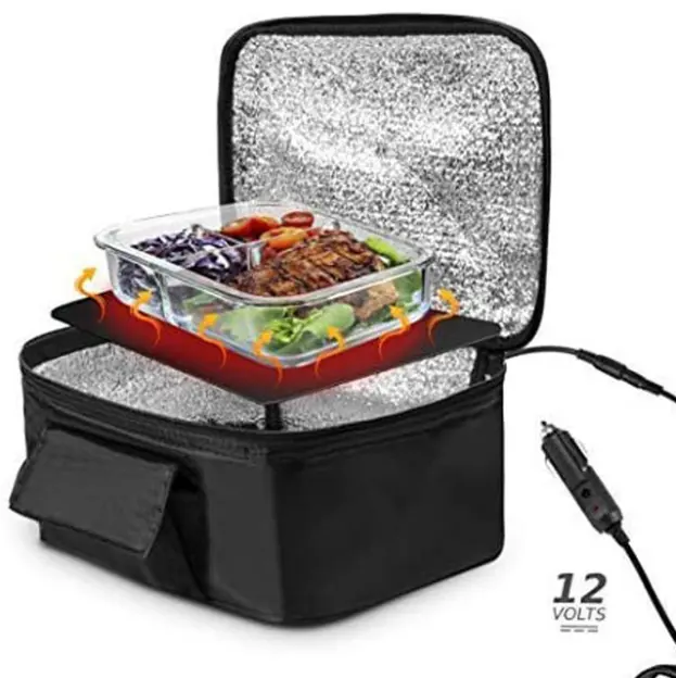 Chauffe-aliments pour voiture 12 V Mini four personnel portable Boîte à lunch chauffante électrique pour le réchauffage des repas et la cuisson des aliments crus