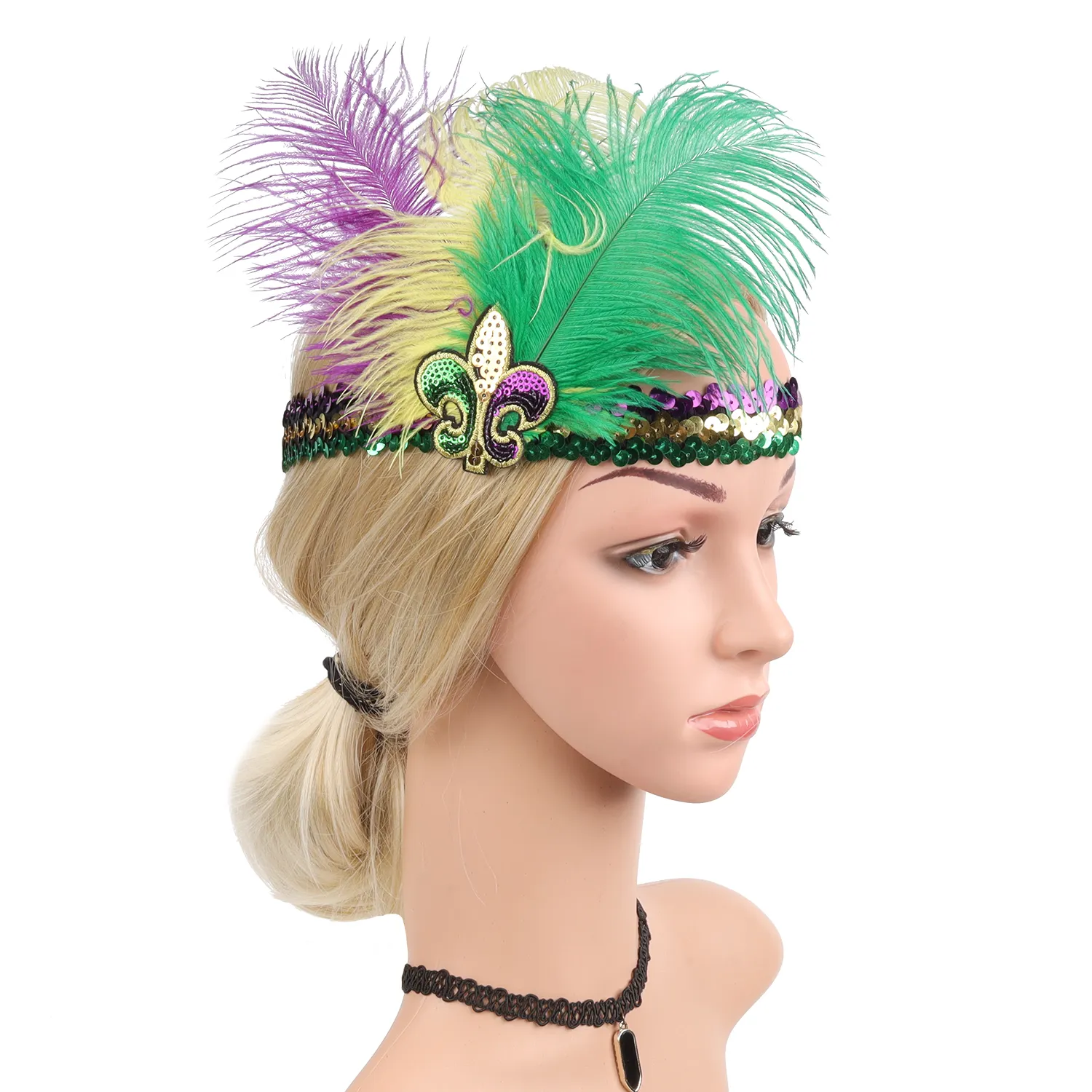 Venta al por mayor de fábrica Accesorios para el cabello Retro Fascinators Performance Feather Headband