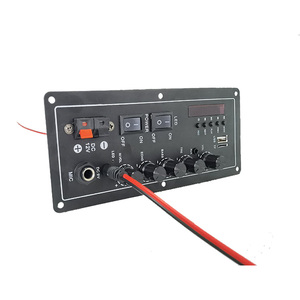 Support Custom 2CH Digital BT <strong>MIC</strong> <strong>Input</strong> Rechargeable 12V Karaoke Power Amplifier Audio Accessories with TF USB &amp; Mixer - Product Image 1