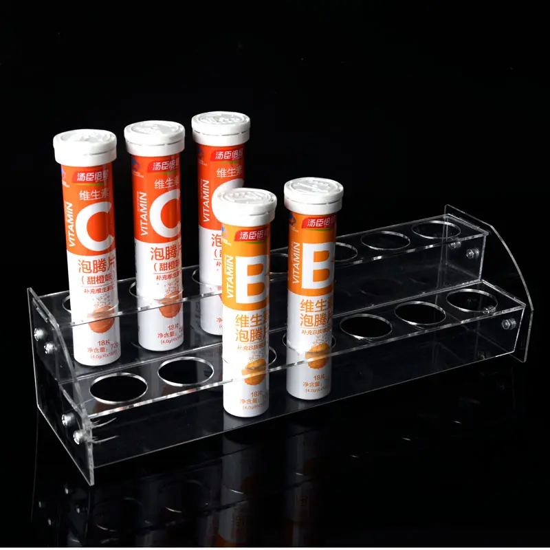 Tubes de test de haute qualité support de stockage en plexiglas porte-tube acrylique affichage de bureau de magasin acrylique