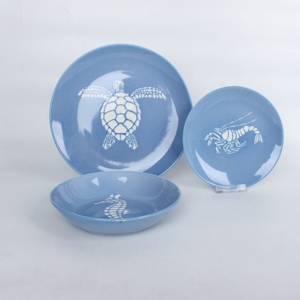 家用石器餐具套装反应性餐具海洋风格餐具套装 - Product Image 5