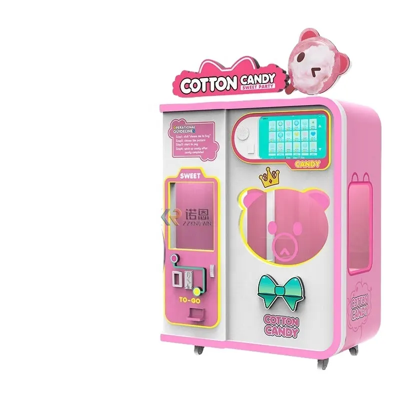 새로운 스타일 인기있는 상업용 완전 자동 설탕 자판기 솜사탕 기계 CE 인증 솜사탕 자판기