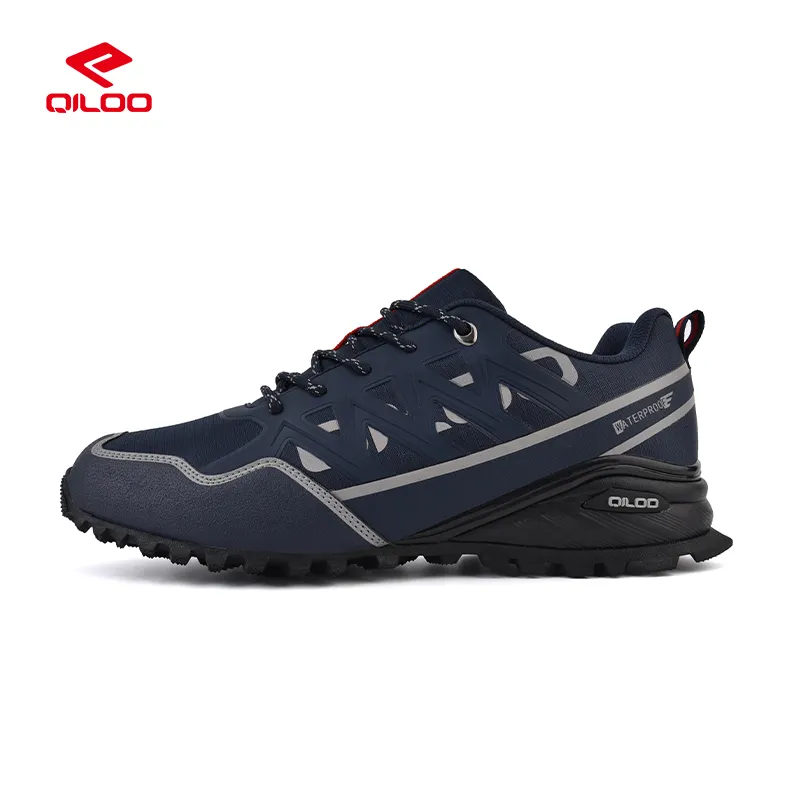 QILOO chaussures de sport pour hommes de haute qualité Logo personnalisé chaussures de randonnée imperméables en gros noir talon haut pour la saison de printemps