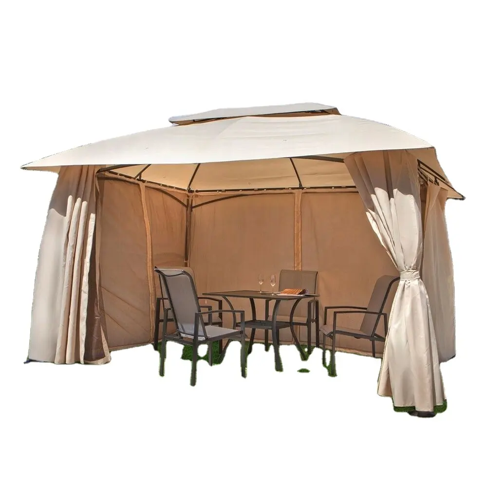 Grün Incbruce Outdoor Fabric/Steel Canopy Tent 10x10 Gazebo für Patios, Vented Polyester Fabric Gazebo mit Mosquito Netting