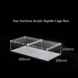 Istiflenebilir kristal akrilik sürüngen hayvan hayvan kafesi kutusu teraryum için örümcek, böcek, kertenkele, kurbağa, bukalemun - Product Image 5