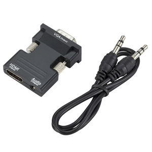 Adaptador HDMI a VGA Cable de salida de audio HDMI a VGA Adaptador de conector convertidor de decodificador de computadora (cable estéreo de 3,5mm incluido)