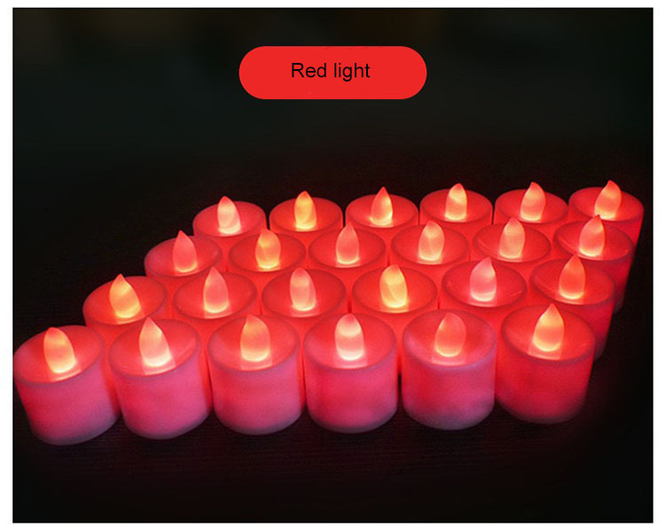 White candle with red light