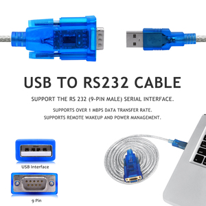 Adaptador convertidor de serie de controlador USB 2,0 tipo A macho A estándar, 9 pines, 9 pines, DB9, RS-232, RS232