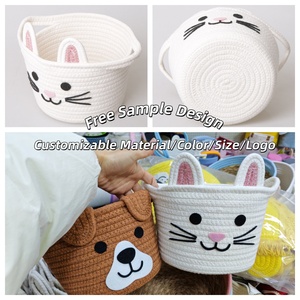 Hot Bán Phim Hoạt Hình Hình Dạng Động Vật Dễ Thương Mèo Lưu Trữ Giỏ Bền Vững Đa-Mục Đích Nhà Tổ Chức Cho Bé Đồ Chơi Quà Tặng Quần Áo - Product Image 3