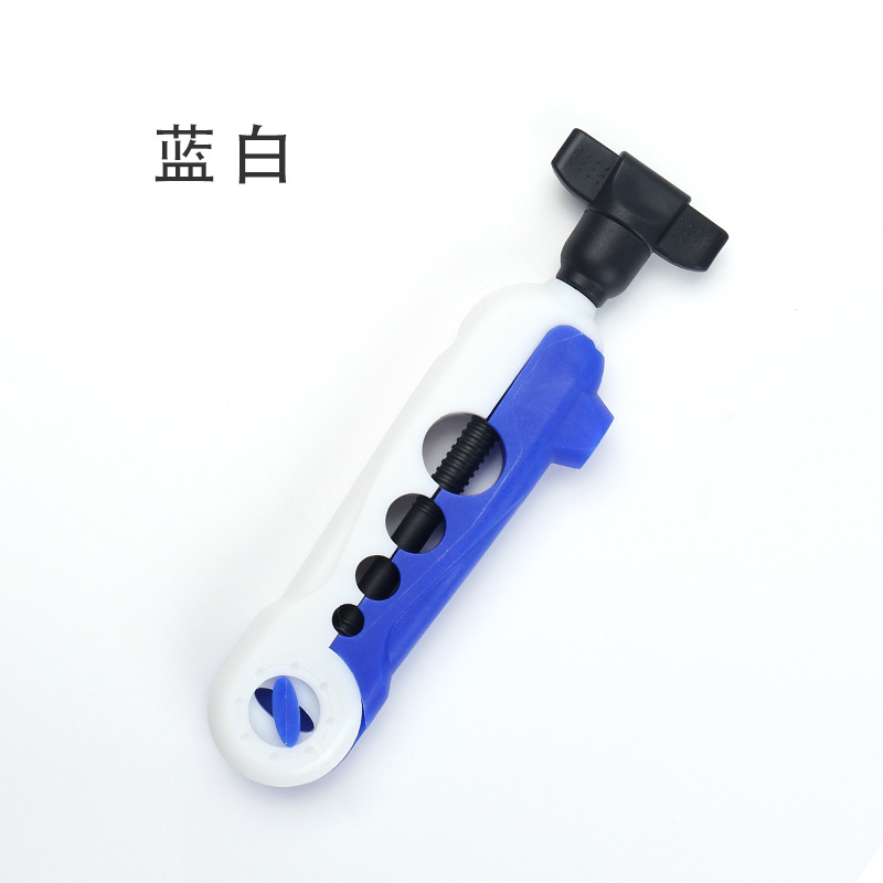 Portable plastic handle, white and blue