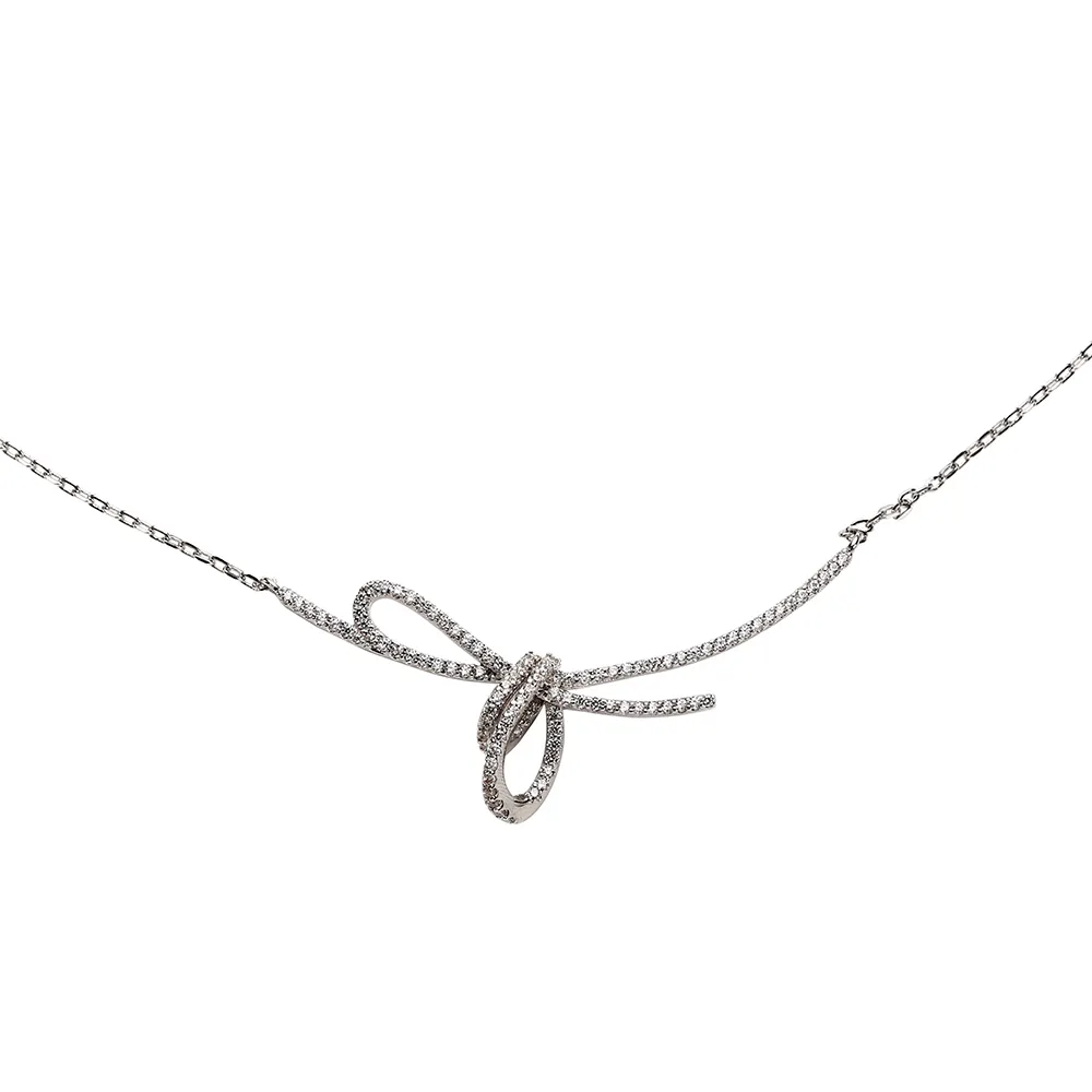 Gioielli per banchetti di alta qualità gioielli personalizzati accessori da donna più venduti collana in argento 925 fatta a mano semplice nodo