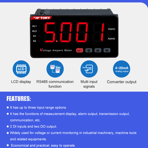 TOKY 2 Loop Panel Meter mit Alarm ausgang 4-20mA Analog-und DI-Eingang Digital anzeige Ampere & Spannungs messer