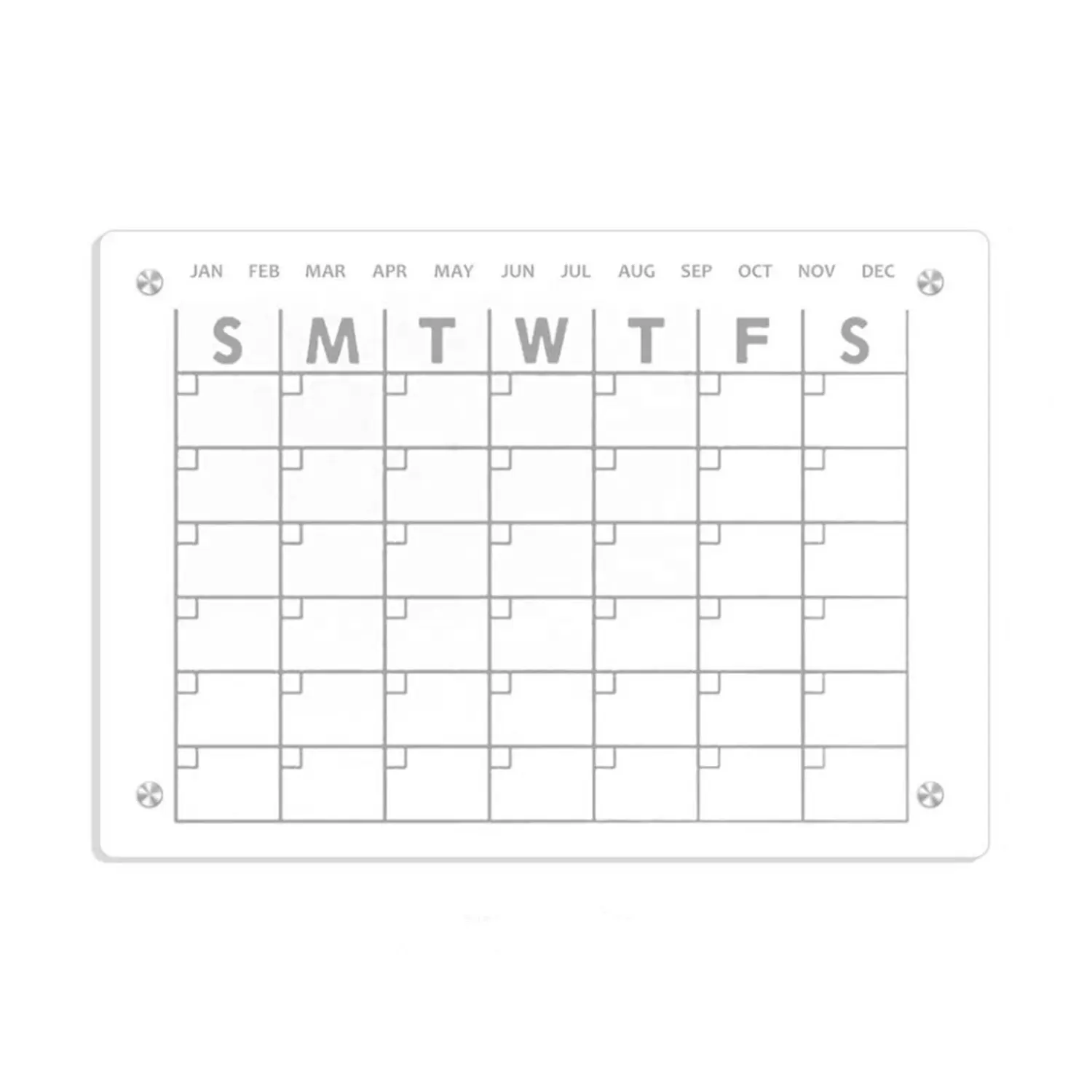 Grosir Harian Mingguan bulanan jelas akrilik papan kalender kulkas magnetik hapus kering papan putih