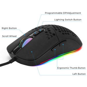 OEM 7D cablato USB Gaming Mouse 4800 DPI programmabile retroilluminato LED con LOGO personalizzato all'ingrosso della fabbrica per Computer - Product Image 3