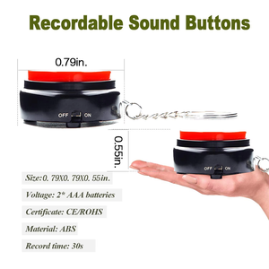 Botón de grabación de voz personalizado 30s Llavero de sonido portátil Sirenas de alarma Categoría de producto Alarmas Zumbadores Sirenas - Product Image 6