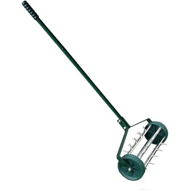 garden lawn mower hand-held iron soil plowing machine lawn roller hole punching machine spike lawn aerator