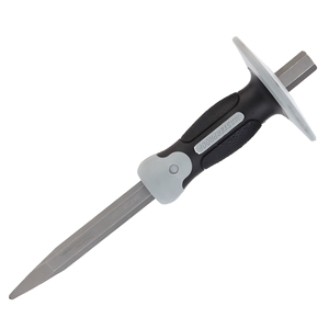 Heavy Duty Colored Handle Carving <strong>Chisel</strong> with Hand Guard <strong>for</strong> Stone Concrete Wall Demolition and <strong>Masonry</strong> Work - Product Image 1