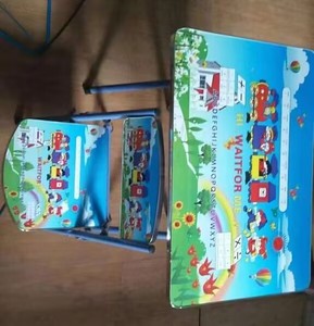 RHS-Kids çalışma masa sandalye seti yüksekliği ayarlanabilir yürümeye başlayan masa ve sandalye seti çocuklar için Graffiti masaüstü plastik çocuk sanat masa - Product Image 3