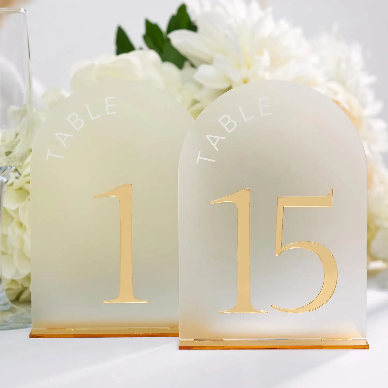 Convites de casamento em acrílico com espelho dourado, placas de mesa em acrílico com números dourados, para banquetes, festas e eventos, aniversário