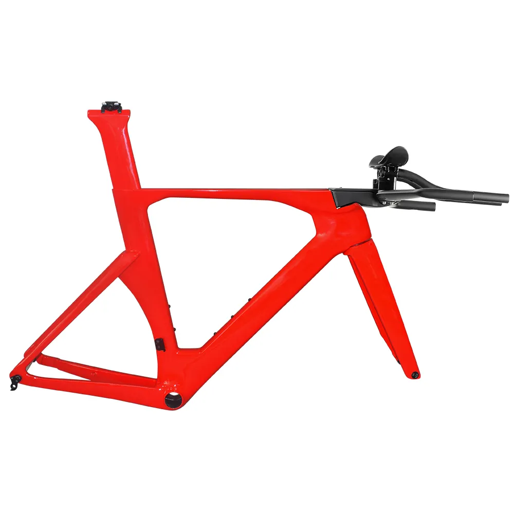 Light Weight Carbon Aero Time Trial Bike Frame Hidden Internal Cable Trial Bike Frame Disc Triathlon Frame Time Trial Frameset