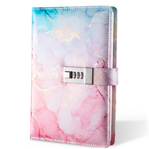 Cuaderno con contraseña A5 Cuaderno de oficina de negocios Cuero PU con bloqueo Cuaderno diario con bloqueo de contraseña - Product Image 1