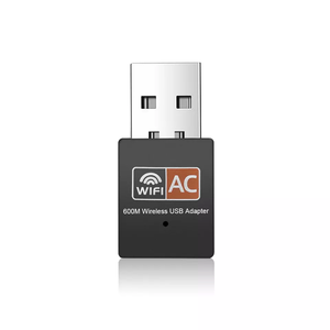 Hg adaptador de wifi 600m 802.11ac, mini adaptador de rede sem fio banda dupla 2.4/5ghz para pc