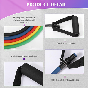 Yoga Pull Rope <strong>Elastic</strong> Fitness Exercise Tube Band Workout Strength Training Latex <strong>Loop</strong> Resistance Bands with <strong>Handles</strong> - Product Image 3