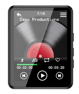 เครื่องเล่น MP3 2.4นิ้วรองรับ BT, ลำโพงในตัวเครื่องเล่นเพลงระบบสัมผัส HIFI แบบเต็มหน้าจอพร้อม E-book/FM/ วิทยุ/วิดีโอ/นาฬิกา - Product Image 6