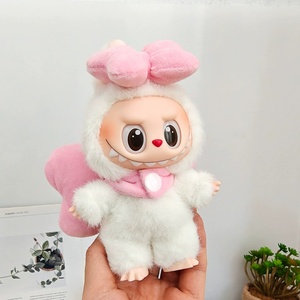 İlk nesil Labubu Macaron peluş anahtarlık ikinci ve üçüncü nesil giysi parti oturma için büyük yay kanatları ile ayı - Product Image 6