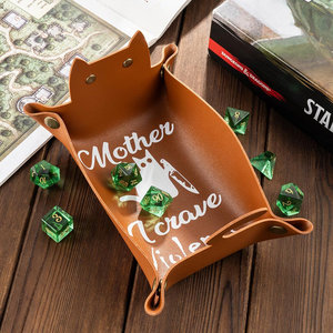 Dễ Thương Mèo Xúc Xắc Khay Da Mèo Hình Dạng Có Quầy Catchall Khay Dungeons Rồng RPG Trò Chơi Lưu Trữ Đồ Trang Sức Chìa Khóa Bàn Tổ Chức Khay - Product Image 4