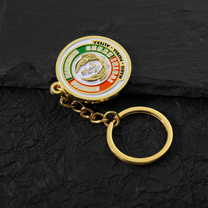 定制软珐琅小圆形可雕刻金色金属钥匙扣手提袋 - Product Image 4