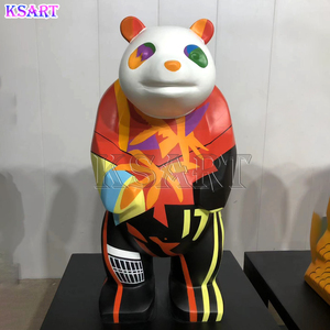 Criativo Urso decoração tendência Moda FRP Panda escultura Acessórios para casa Resina artesanato