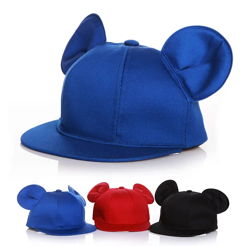 Nuevo estilo Big Mouse Ear Hiphop Snapback Niños Bebé Gorra deportiva con Mickey Big Mouse Ears