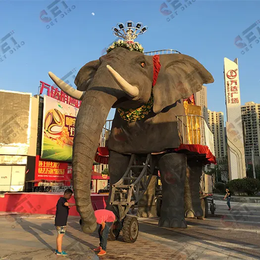 Elefante 3d personalizado animado elefante parada flutuantes para o parque de diversões celebrando festival